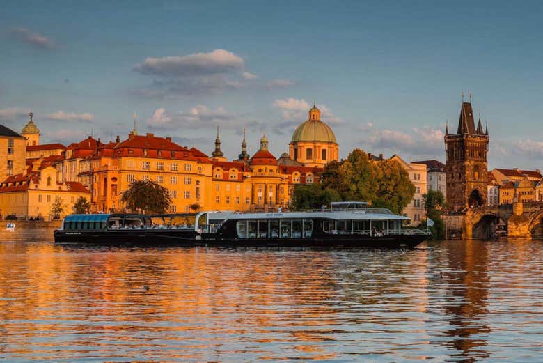 Set sail on a glass-roofed boat on the Vltava